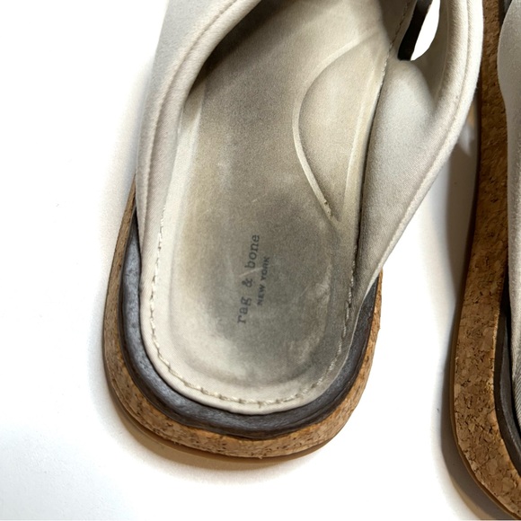 Rag & Bone Parque Thong Recycled Neoprene Flip Flop Sandals Off White Cork Sole - Picture 8 of 13